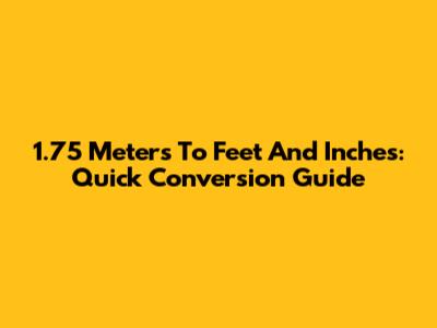 1.75 Meters To Feet And Inches: Quick Conversion Guide
