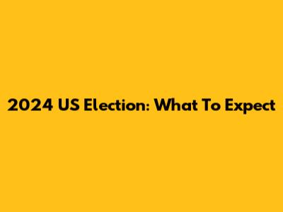 2024 US Election: What To Expect