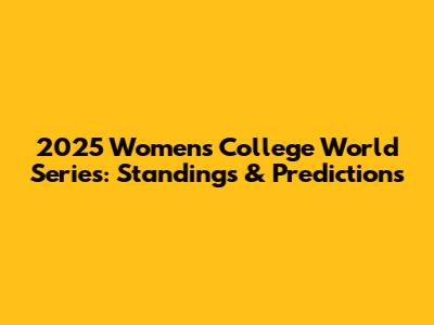 2025 Women's College World Series: Standings & Predictions