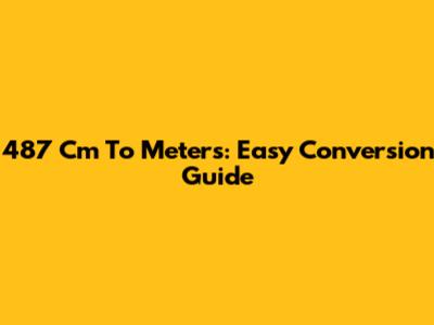487 Cm To Meters: Easy Conversion Guide