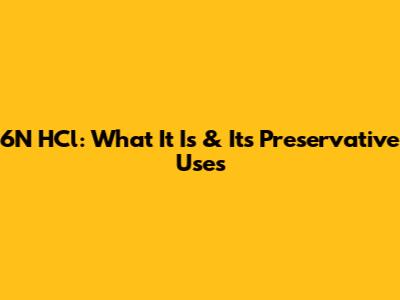 6N HCl: What It Is & Its Preservative Uses