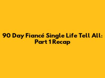 90 Day Fiancé Single Life Tell All: Part 1 Recap