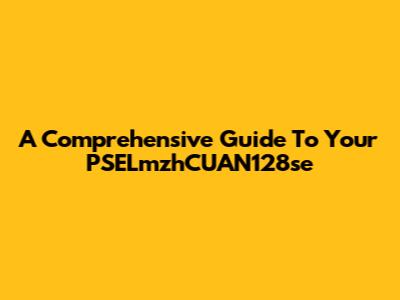A Comprehensive Guide To Your PSELmzhCUAN128se