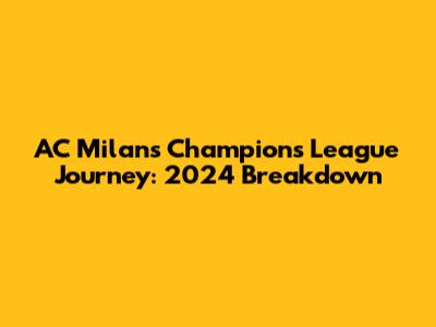AC Milan's Champions League Journey: 2024 Breakdown