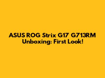 ASUS ROG Strix G17 G713RM Unboxing: First Look!