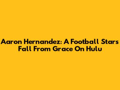 Aaron Hernandez: A Football Star's Fall From Grace On Hulu