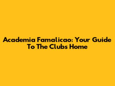 Academia Famalicao: Your Guide To The Club's Home