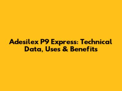 Adesilex P9 Express: Technical Data, Uses & Benefits