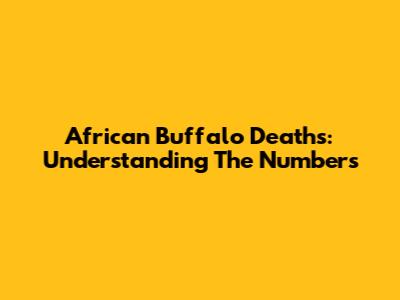 African Buffalo Deaths: Understanding The Numbers
