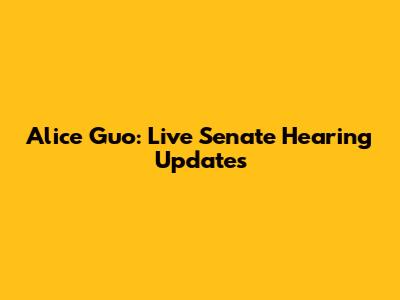 Alice Guo: Live Senate Hearing Updates