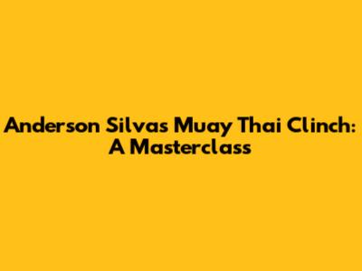 Anderson Silva's Muay Thai Clinch: A Masterclass