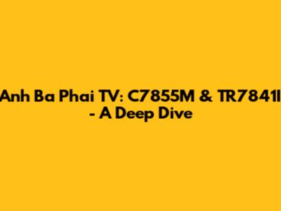 Anh Ba Phai TV: C7855M & TR7841I - A Deep Dive