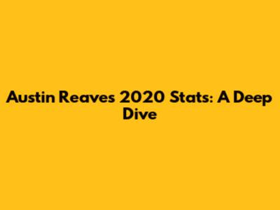 Austin Reaves 2020 Stats: A Deep Dive