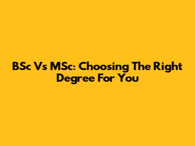 BSc Vs MSc: Choosing The Right Degree For You