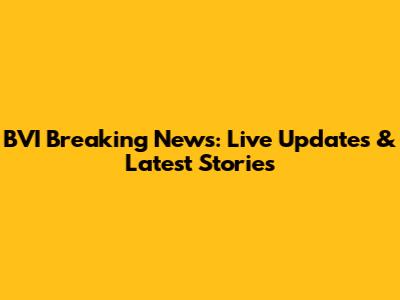 BVI Breaking News: Live Updates & Latest Stories