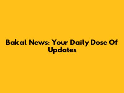 Bakal News: Your Daily Dose Of Updates