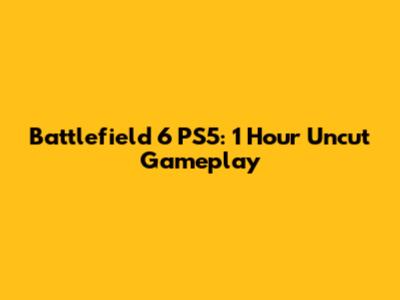 Battlefield 6 PS5: 1 Hour Uncut Gameplay