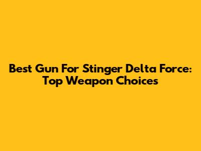 Best Gun For Stinger Delta Force: Top Weapon Choices