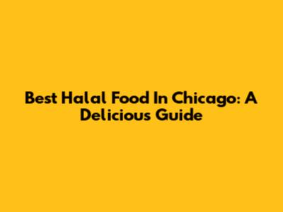 Best Halal Food In Chicago: A Delicious Guide