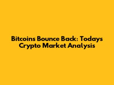 Bitcoin's Bounce Back: Today's Crypto Market Analysis