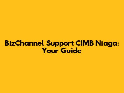 BizChannel Support CIMB Niaga: Your Guide