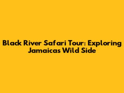 Black River Safari Tour: Exploring Jamaica's Wild Side