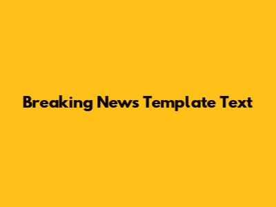 Breaking News Template Text