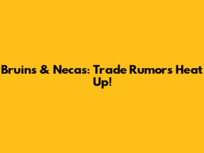 Bruins & Necas: Trade Rumors Heat Up!