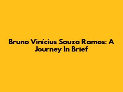Bruno Vinícius Souza Ramos: A Journey In Brief