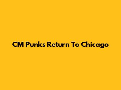 CM Punk's Return To Chicago