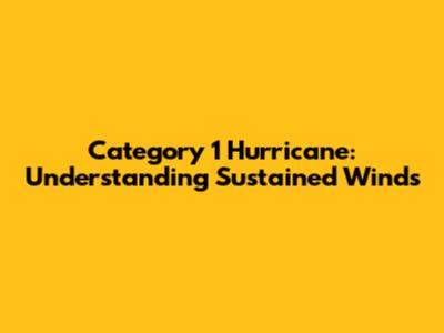 Category 1 Hurricane: Understanding Sustained Winds