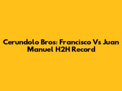 Cerundolo Bros: Francisco Vs Juan Manuel H2H Record