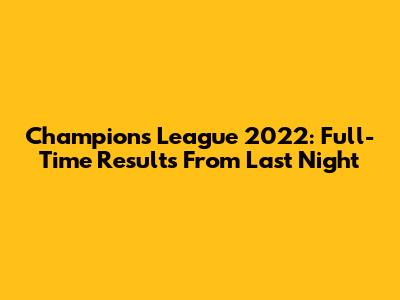 Champions League 2022: Full-Time Results From Last Night