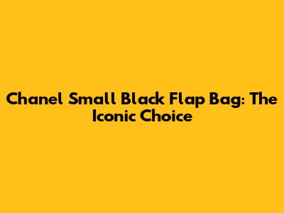 Chanel Small Black Flap Bag: The Iconic Choice