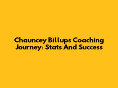 Chauncey Billups' Coaching Journey: Stats And Success