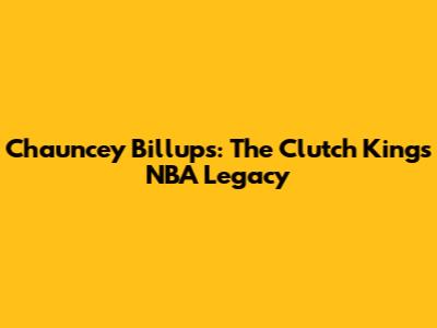 Chauncey Billups: The Clutch King's NBA Legacy
