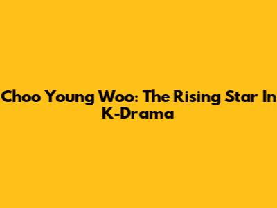 Choo Young Woo: The Rising Star In K-Drama