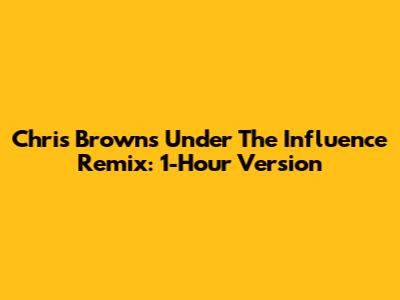 Chris Brown's "Under The Influence" Remix: 1-Hour Version