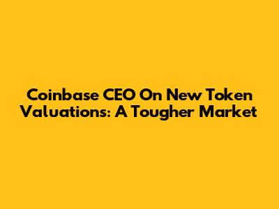 Coinbase CEO On New Token Valuations: A Tougher Market