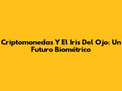 Criptomonedas Y El Iris Del Ojo: Un Futuro Biométrico