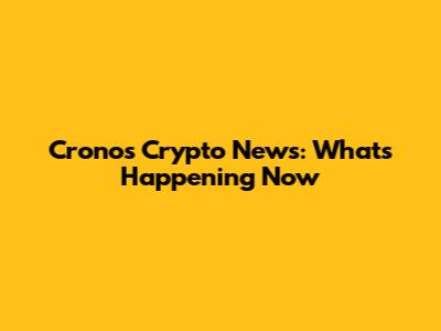 Cronos Crypto News: What's Happening Now