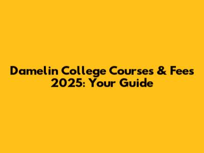 Damelin College Courses & Fees 2025: Your Guide