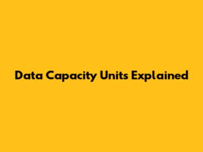 Data Capacity Units Explained