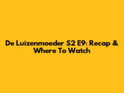 De Luizenmoeder S2 E9: Recap & Where To Watch