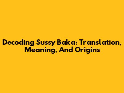 Decoding 'Sussy Baka': Translation, Meaning, And Origins