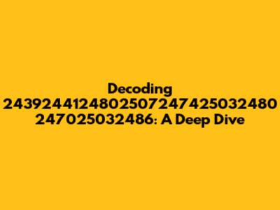 Decoding 2439244124802507247425032480 247025032486: A Deep Dive