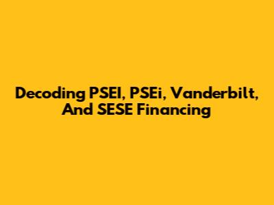 Decoding PSEI, PSEi, Vanderbilt, And SESE Financing