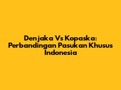 Denjaka Vs Kopaska: Perbandingan Pasukan Khusus Indonesia