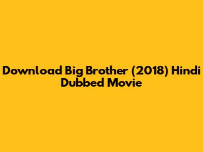 Download Big Brother (2018) Hindi Dubbed Movie