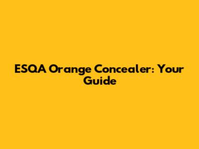 ESQA Orange Concealer: Your Guide